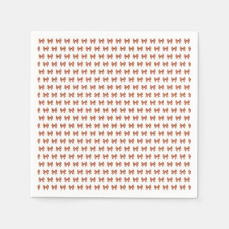 Brown gingham bow pattern napkin