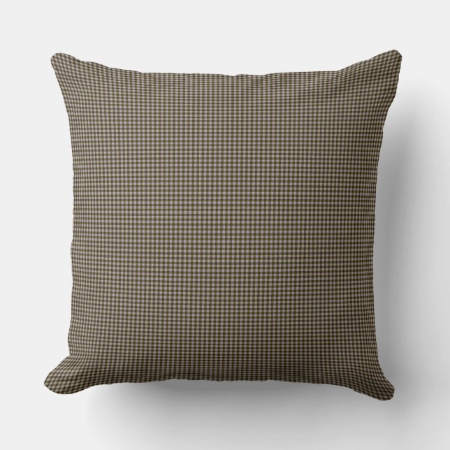 Brown Gingham Check Indoor Pillow 20x20 (Front)