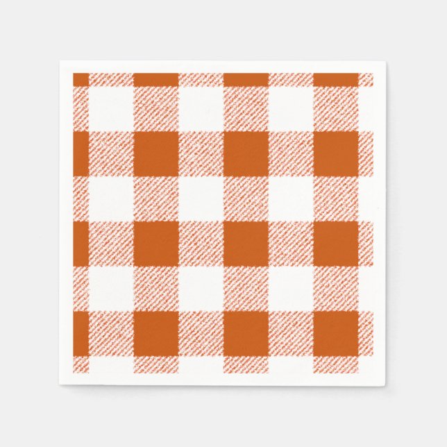 Brown gingham check napkin (Front)
