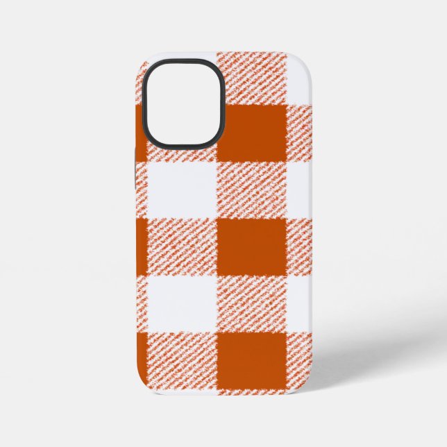 Brown Gingham Check Pattern iPhone Case (Back)