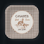 Brown Gingham Rodeo Party Paper Plates<br><div class="desc">Rodeo Party Plates</div>