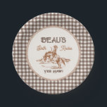 Brown Gingham Rodeo Party Paper Plates<br><div class="desc">Rodeo Party Plates</div>