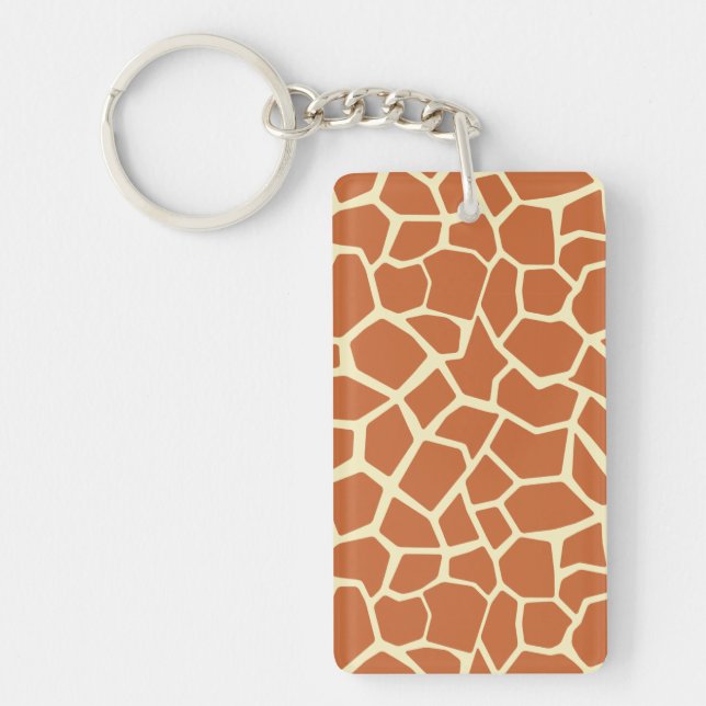 Brown Giraffe Pattern Keychain (Front)