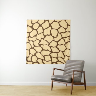 Brown Giraffe Pattern – Minimal Animal Print Tapestry