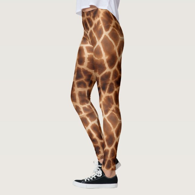 Brown Giraffe Print Leggings (Left)