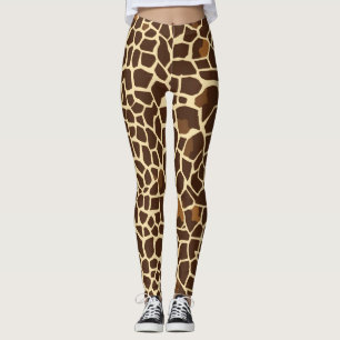 Brown Giraffe Print Leggings