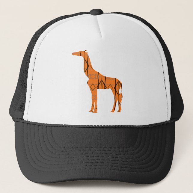 Brown giraffe trucker hat (Front)