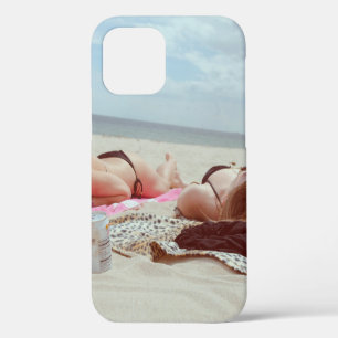 Brown glass bottle across two women iPhone 12 case