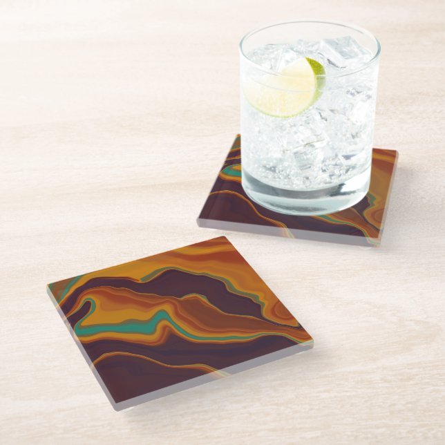 brown glass coaster (Angled)
