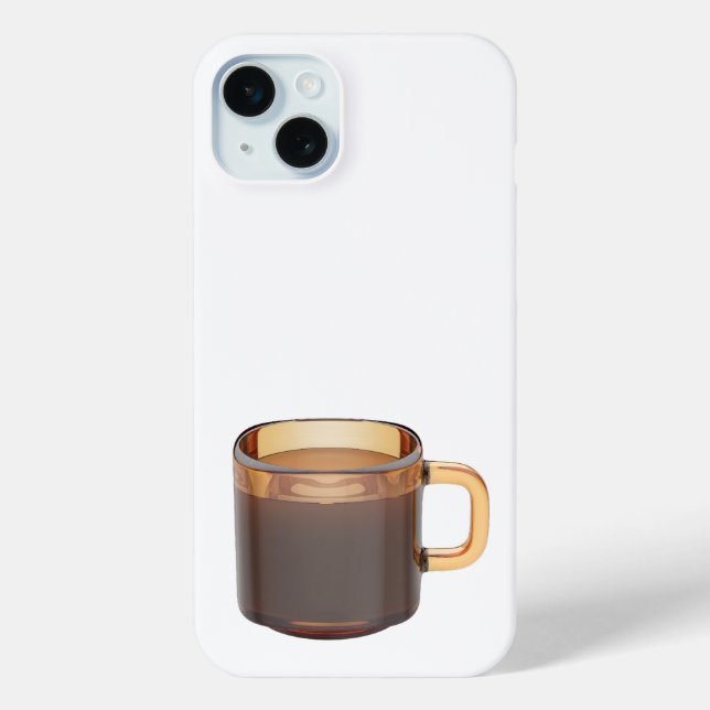 Brown glass coffee cup with brewed coffee Case-Mate iPhone case (Back)