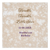 Brown glitter twinkle twinkle little star birthday