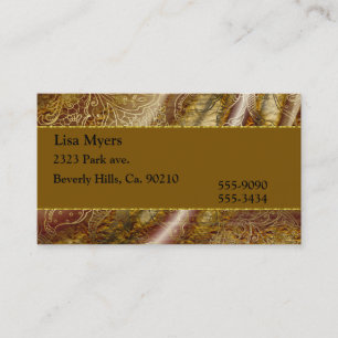 Brown & Gold Floral Vintage Business Card