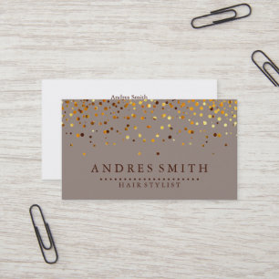 Brown Gold Glitter Hair Stylist Business Card