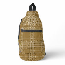 BROWN & GOLD GLITTER LOOK PLAID PATTERN