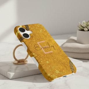 Brown Gold Glitter Modern Stylish Chic Fancy 
