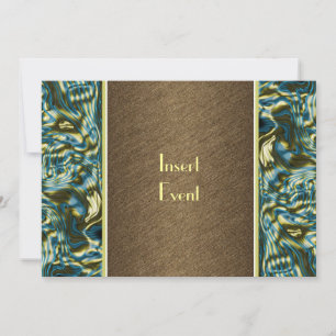 Brown gold green party celebration invitation