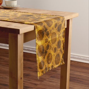Brown Gold Grunge Steampunk Pattern Table Runner