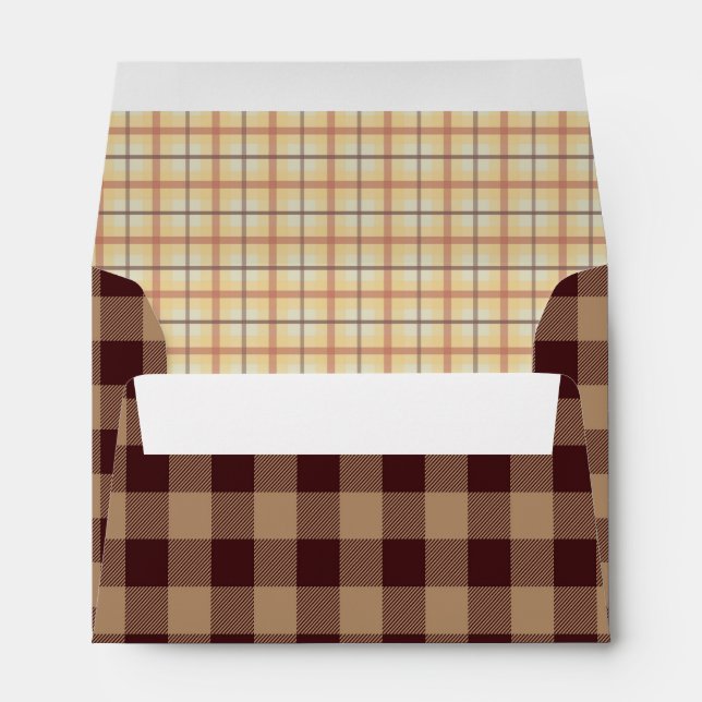 Brown & Gold Plaids and Checks Envelope (Back (Bottom))