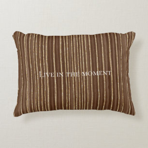 Brown Gold Stripes Christmas   Accent Pillow