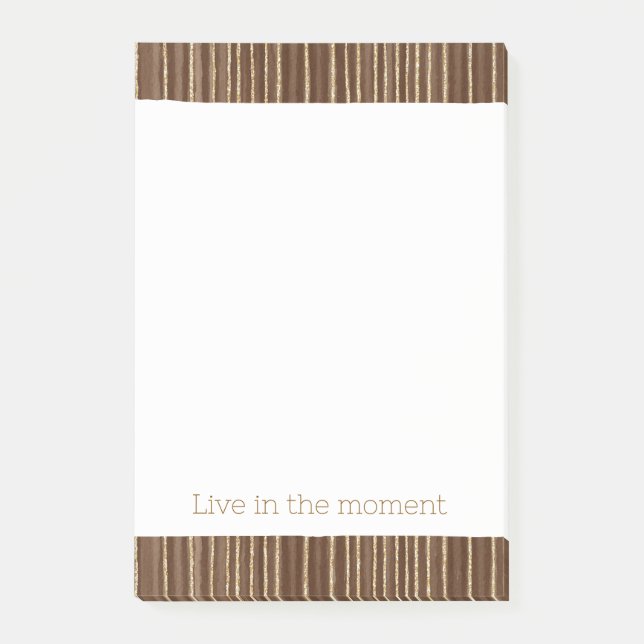 Brown Gold Stripes  Post-it Notes (Front)