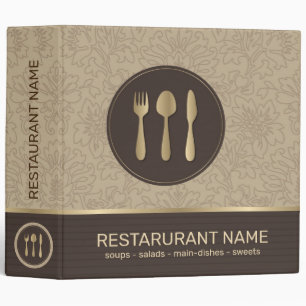 Brown & Gold Tones Restaurant Recipes Binder