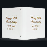 Brown golden happy 20th anniversary name datsimple binder<br><div class="desc">simple business sticker</div>