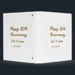 Brown golden happy 20th anniversary name datsimple binder<br><div class="desc">simple business sticker</div>