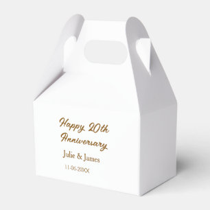 Brown golden happy 20th anniversary name datsimple favor box
