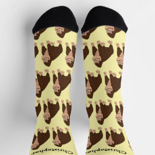 Brown Gorilla Design Personalised Socks