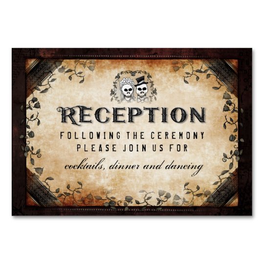 Brown Gothic 3x5 Reception Card #1 - Cheaper