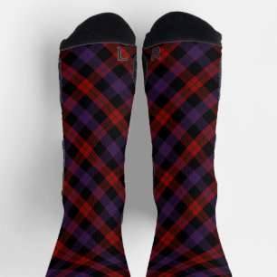 Brown Grady Tartan Plaid Pattern Socks