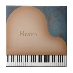 Brown Grand Piano Personalized Musical Tile