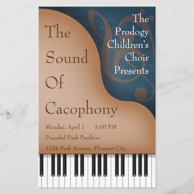 Brown Grand Piano Recital Poster & Concert Program (Front)