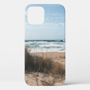 BROWN GRASS NEAR SEA UNDER BLUE SKY iPhone 12 CASE