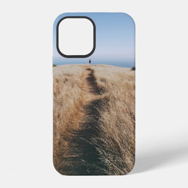 BROWN GRASS UNDER WHITE CLOUDS iPhone CASE (Back)