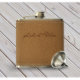 Brown gravé 6 oz. Flèche de hanche en acier inoxyd