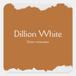 Brown gray textured print square sticker