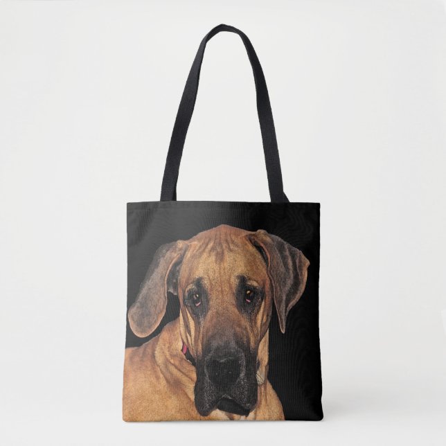 Brown Great Dane Dog Animal Tote Bag (Front)
