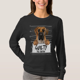 Brown Great Dane Mugshot Guilty Dog T-Shirt