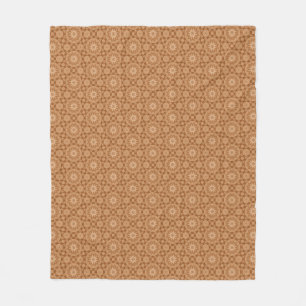 Brown Greek flower design Fleece Blanket