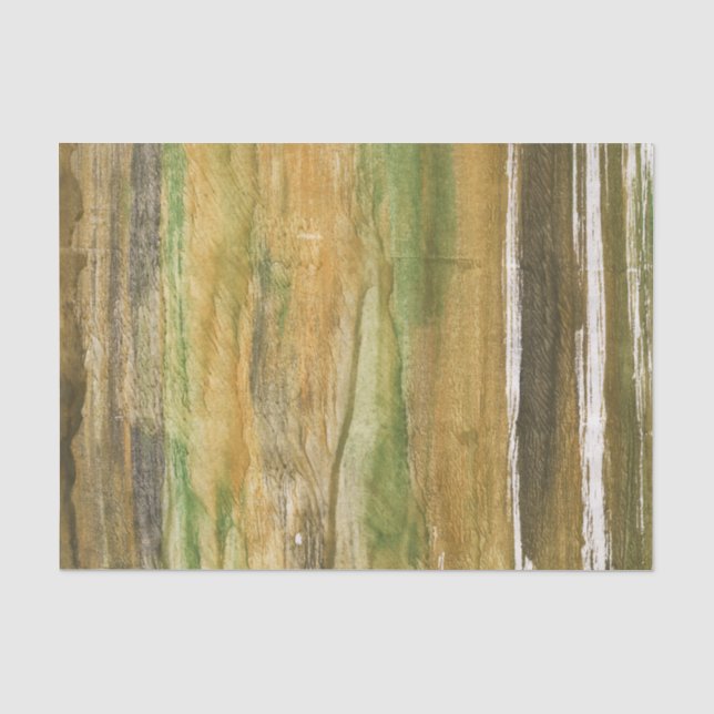 Brown green abstract painting tissue paper (Front)