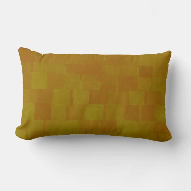 Brown Green Abstract Pattern Lumbar Pillow (Front)