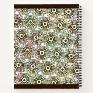 Brown green ankara pattern notebook