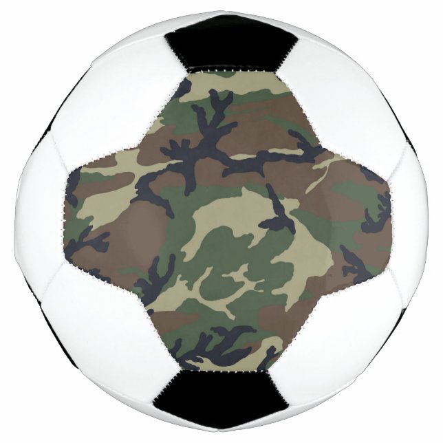 Brown green camouflage soccer ball (Front)