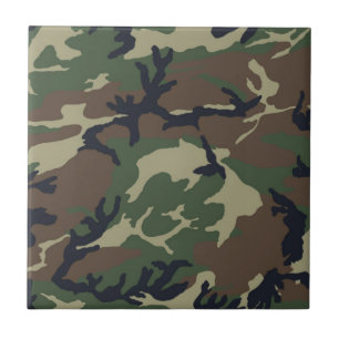 Brown green camouflage tile