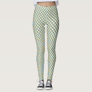 Brown Green Gingham Leggings