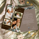 Brown Greenery Vintage Four Photo Collage Foil Holiday Card<br><div class="desc">Welcome to our enchanting Brown Greenery Vintage Four Photo Collage Foil Holiday Card design, where vintage charm meets modern elegance. This design features intricate watercolor greenery and subtly elegant calligraphy with simple typography, capturing the essence of traditional coziness and rustic cottage core. With a touch of retro flair and a...</div>