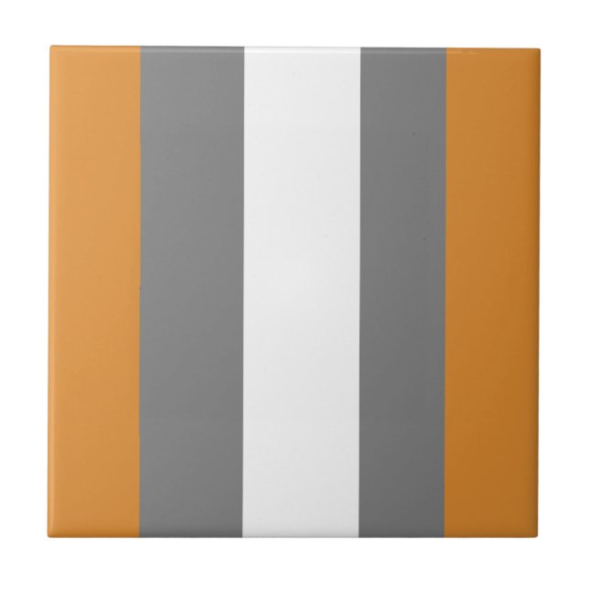 Brown, grey and white stripes tile (Front)