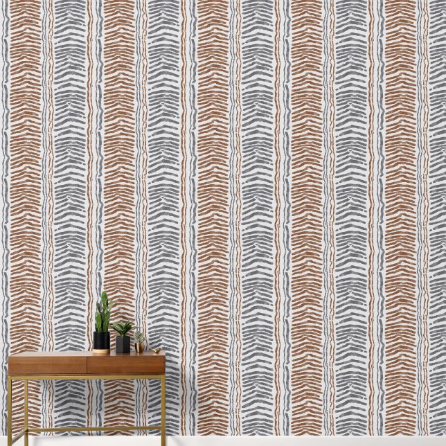 Brown Grey Modern Peel and Stick Wallpaper (Hallway)