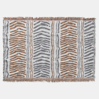 Brown Grey Modern Woven Blanket